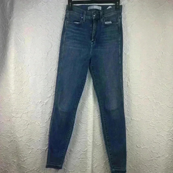 AYR The Riser Jeans Women's High Rise Raw Hem Skinny Comfort Stretch - Picture 2 of 7